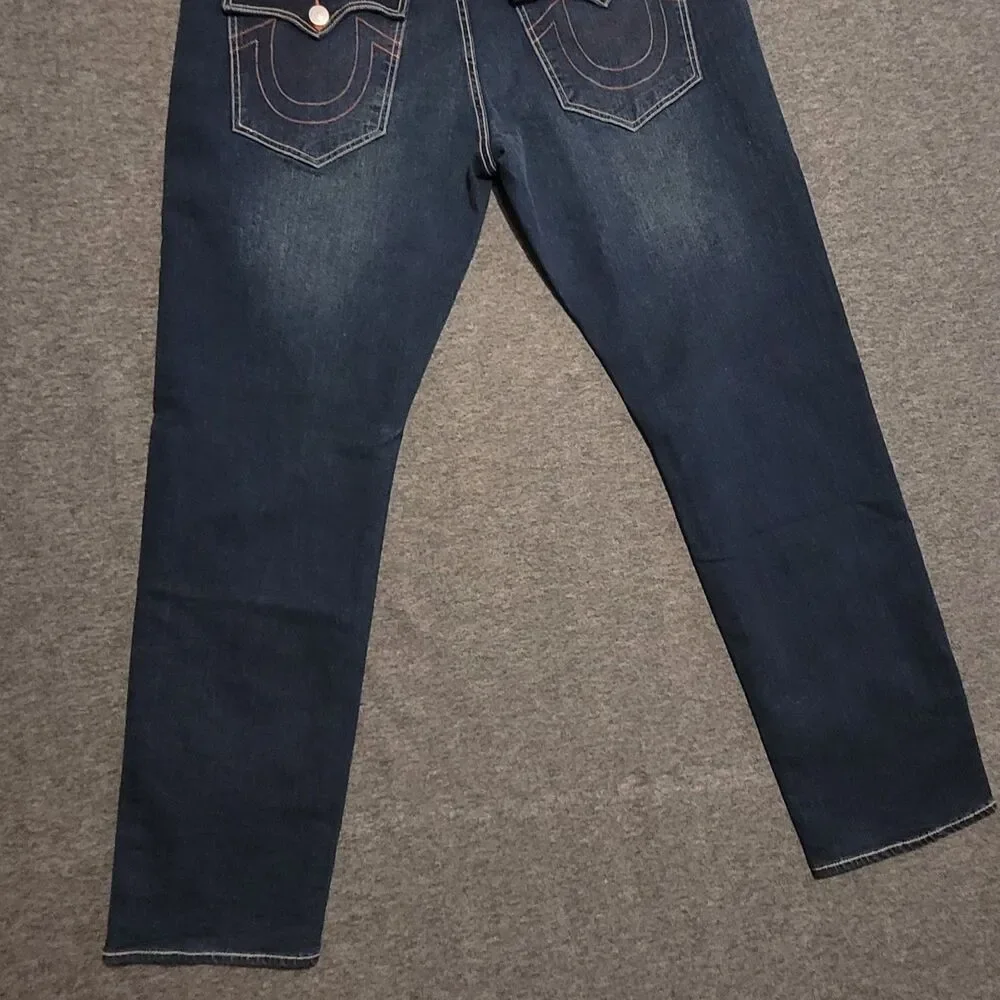 True Religion size 40 Geno Relaxed Slim denim jeans dark wash